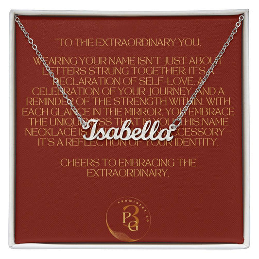 "Radiant Identity: The Extraordinary You Name Necklace"